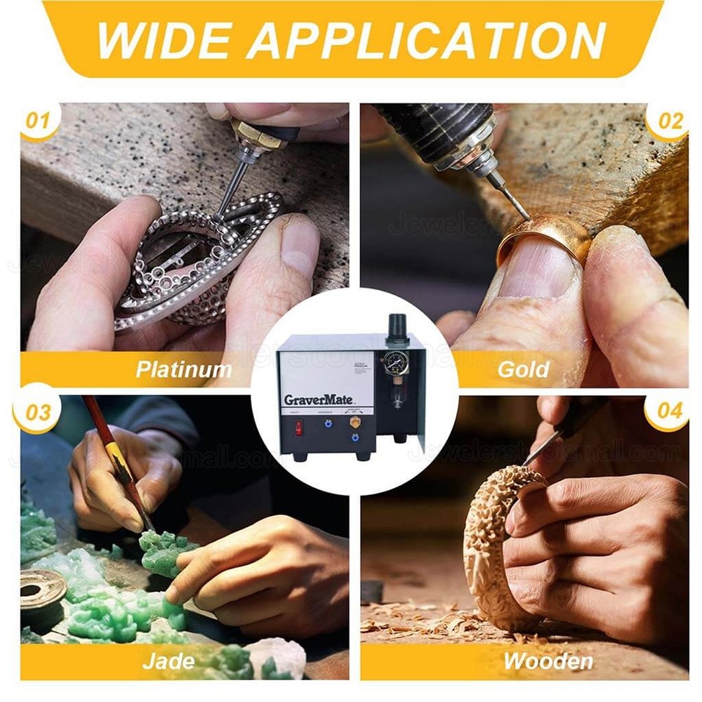 Pneumatic Jewelry Engraving Machine Double Ended Jewellery Engraver for Gold Silver